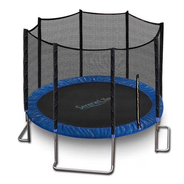 8Ft Trampoline With Outer Safety Net, Serenelife, Mfr#: SLTRA8BL